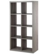 (Mz) 1x Living Elements Clever Cube 2x4 Cube Storage Unit Grey Oak. (H)146 x (W)76 x (D)39cm