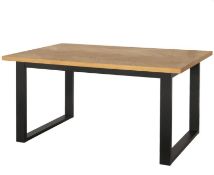 (Mz) 1x Skelby Herringbone Oak Dining Table RRP £250. (H75x W150x D90cm)