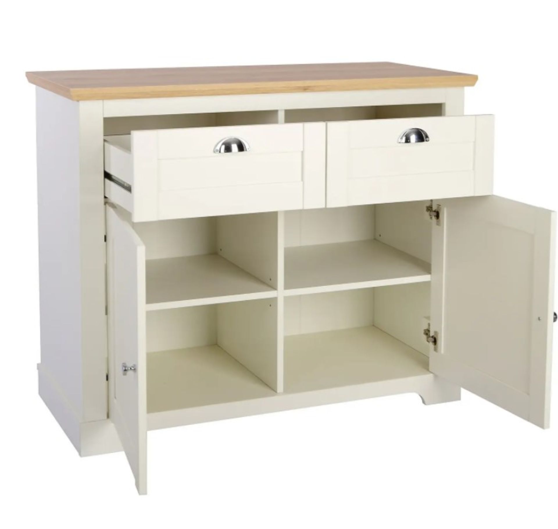 (Mz) 1x Diva Compact Sideboard Ivory RRP £180. (L)100.5 x (W)44.8 x (H)83cm - Image 2 of 3