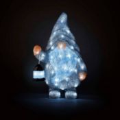(7O) 6x Christmas Items. 1x Gonk Acrylic LED Light Outdoor. 1x Reindeer Family LED Spun Acrylic Sil