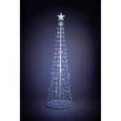 (7N) 2x 8ft String Light Tree White Outdoor RRP £80 Each.