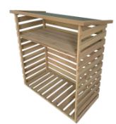 (Mz) 1x Wooden Log Store RRP £80. (H123x W116x D64cm)