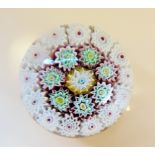 Vintage Murano Millefiori Glass Paperweight Made in Italy