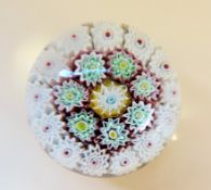 Vintage Murano Millefiori Glass Paperweight Made in Italy