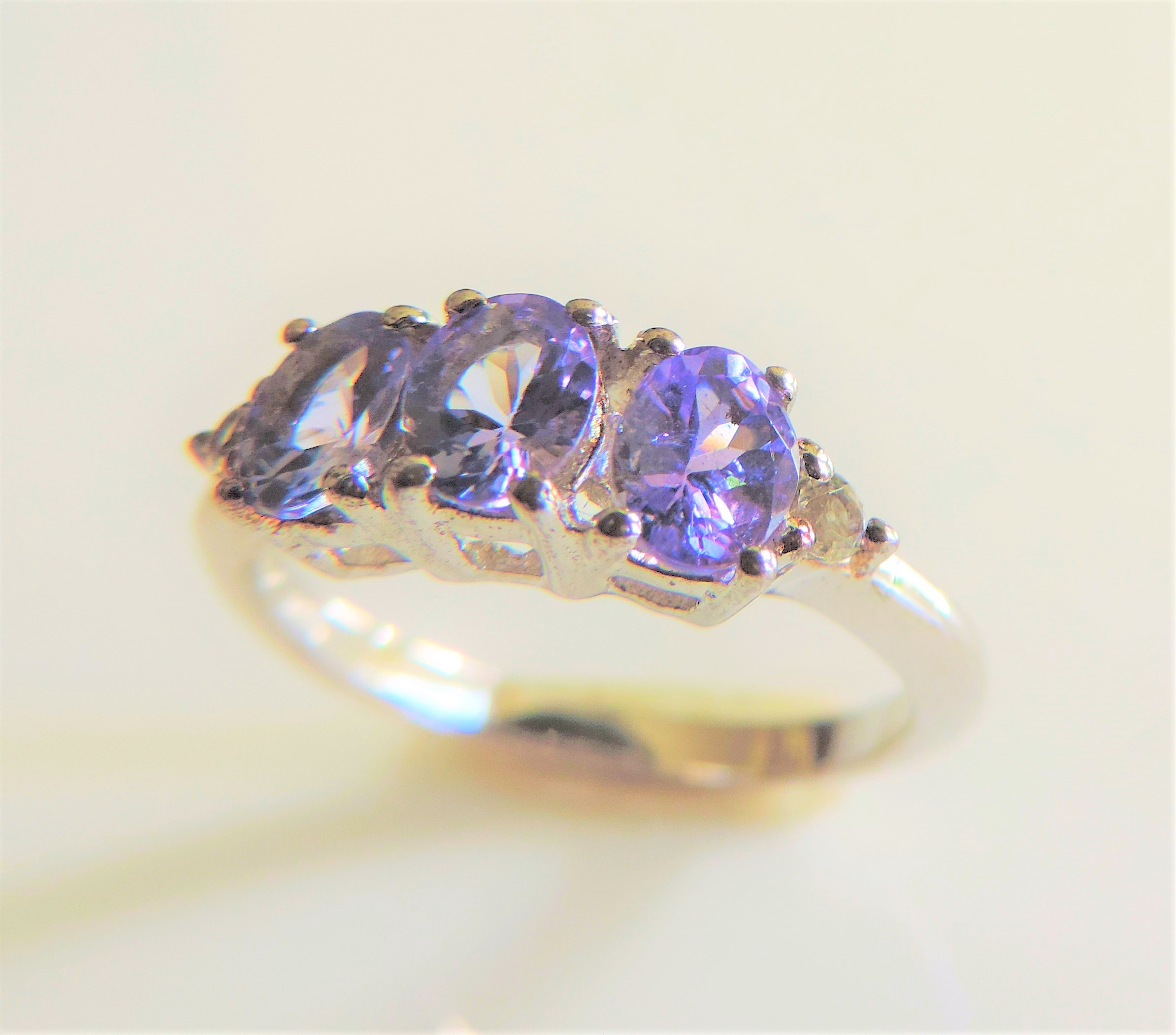 Sterling Silver Tanzanite & Diamond Ring New with Gift Box - Image 2 of 5