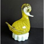 Vintage Feathered Art Glass Duck Sculpture