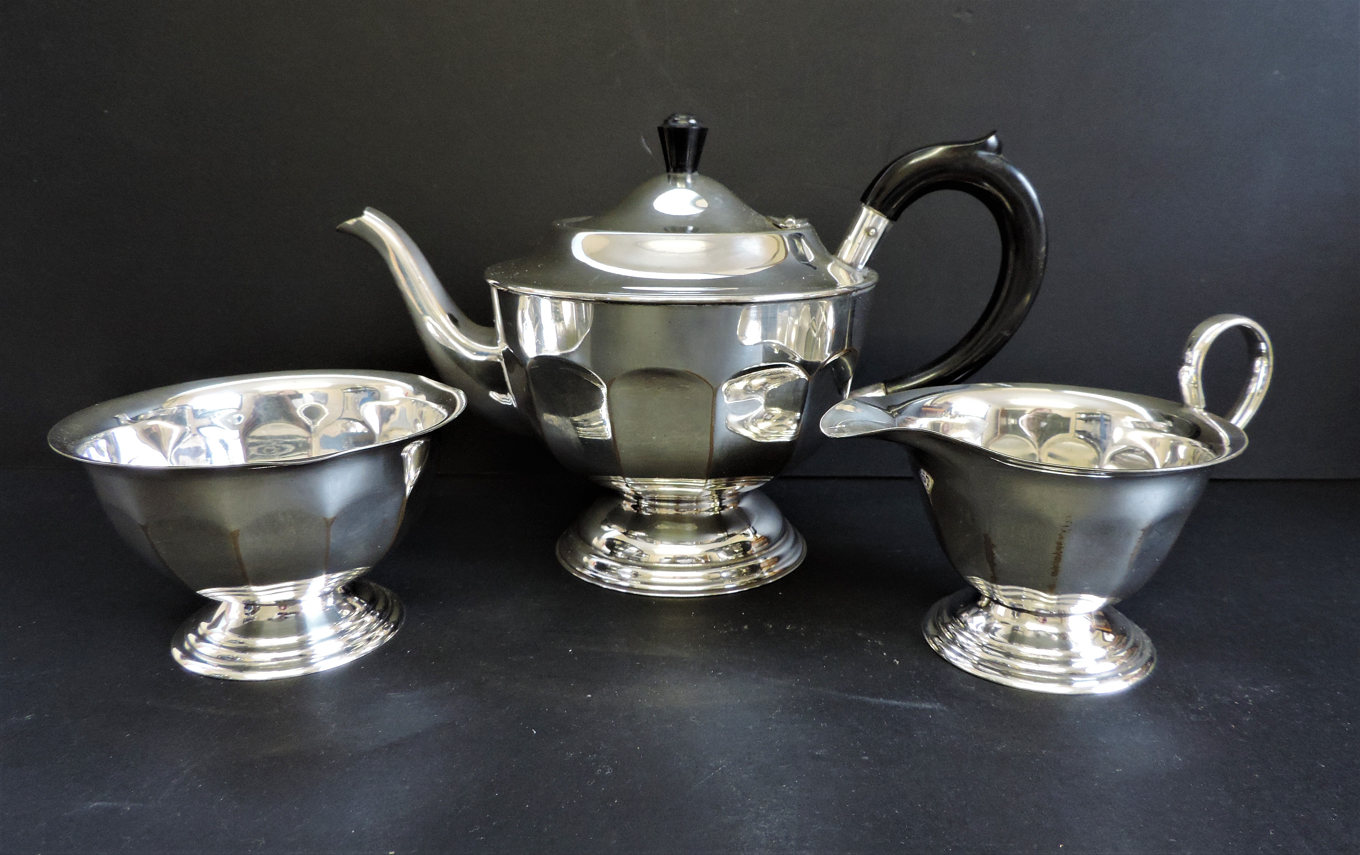 Antique Silver Plate 3 Piece Batchelors Tea Set