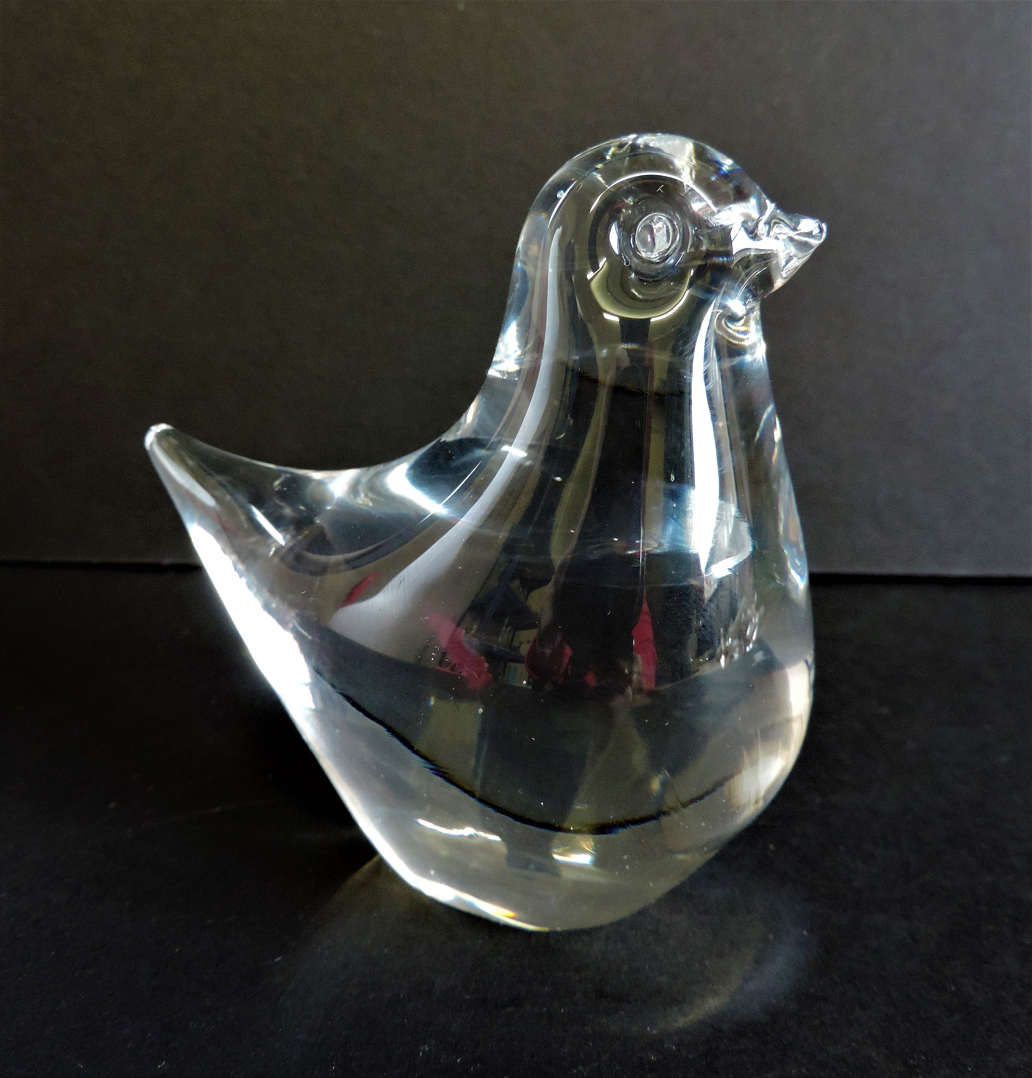 Swedish Mid Century Art Glass Bird Figure