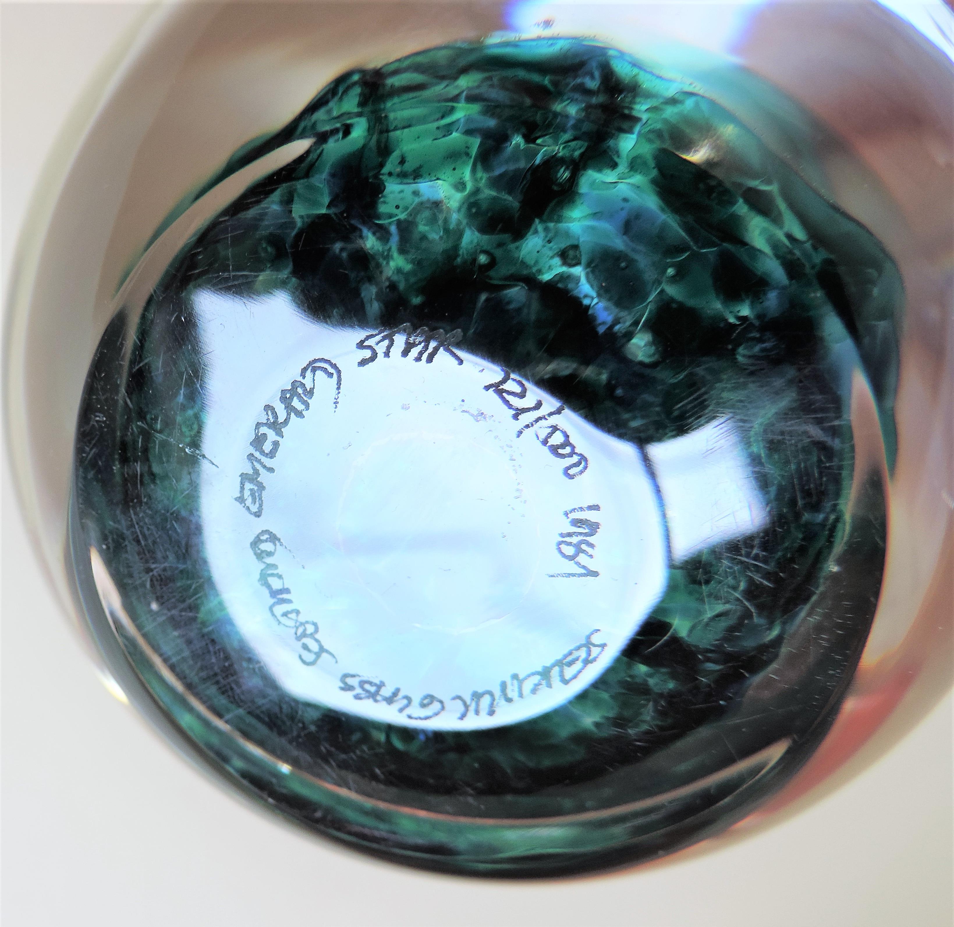 Selkirk Glass Paperweight Emerald Star 1981 Limited Edition - Image 4 of 5