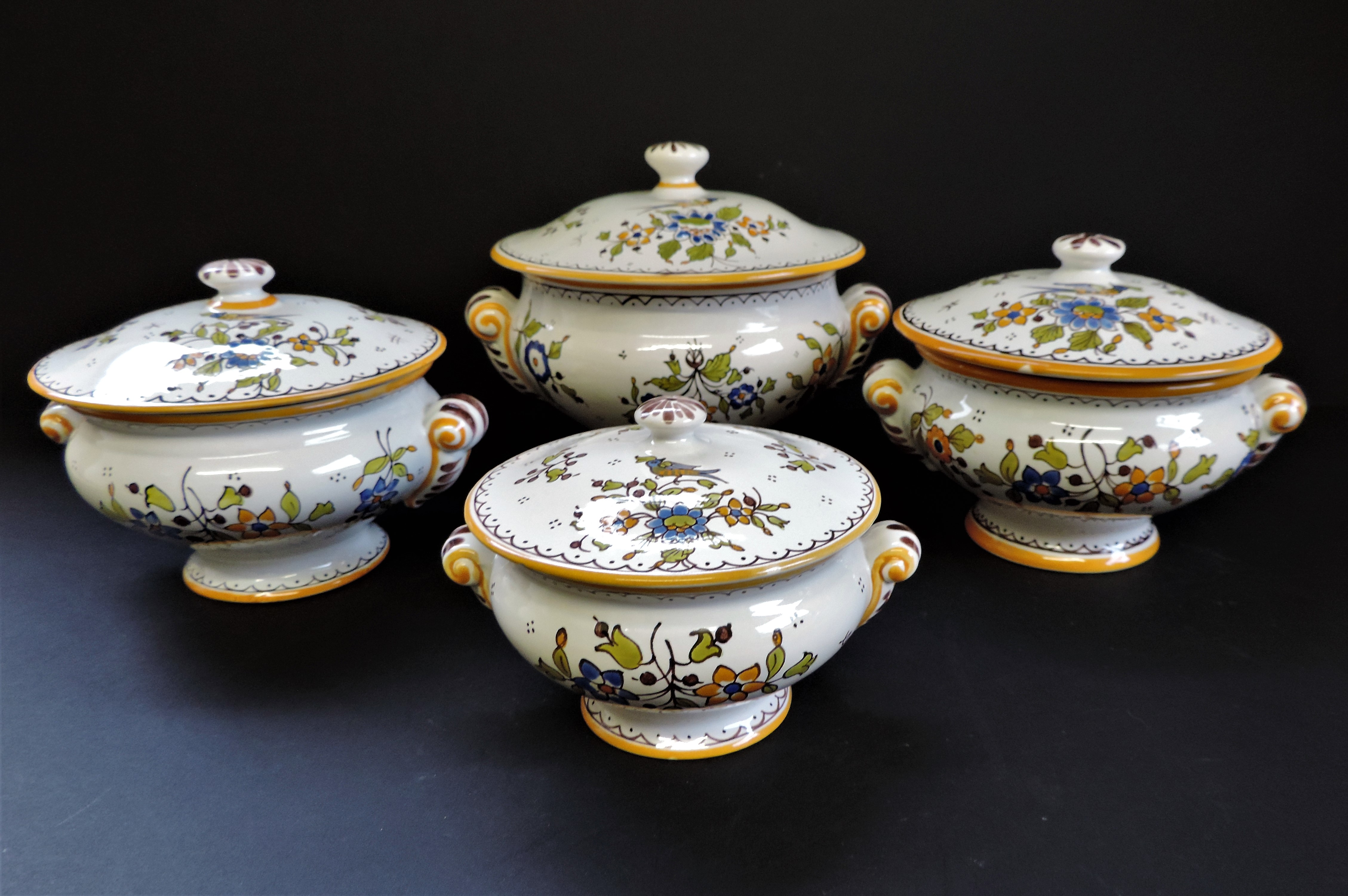 Vintage French Fait Main Decor Moustiers Lidded Serving Dishes - Image 4 of 6