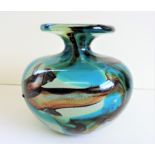Mdina Glass Vase Tiger Pattern 13cm High