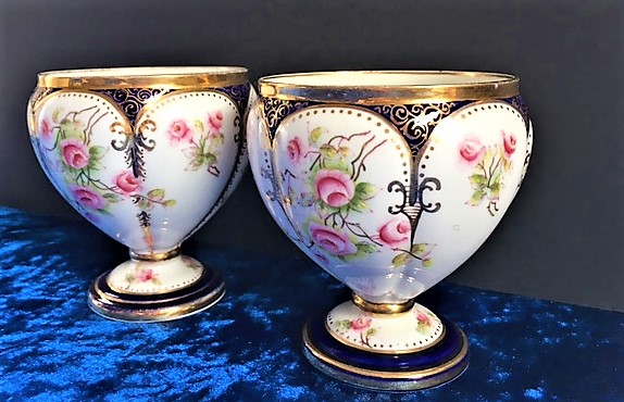 Antique Minton Hand Painted Porcelain Squat Vases - Image 6 of 7