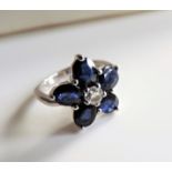 Sterling Silver 3ct Sapphire Ring New with Gift Box