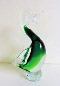 Murano Sommerso Glass Duck Figure