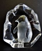 Signed Mats Jonasson Signature Collection Penguin Sculpture 13cm Tall