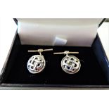 Vintage sterling Silver Celtic Knot Cufflinks with Gift Box