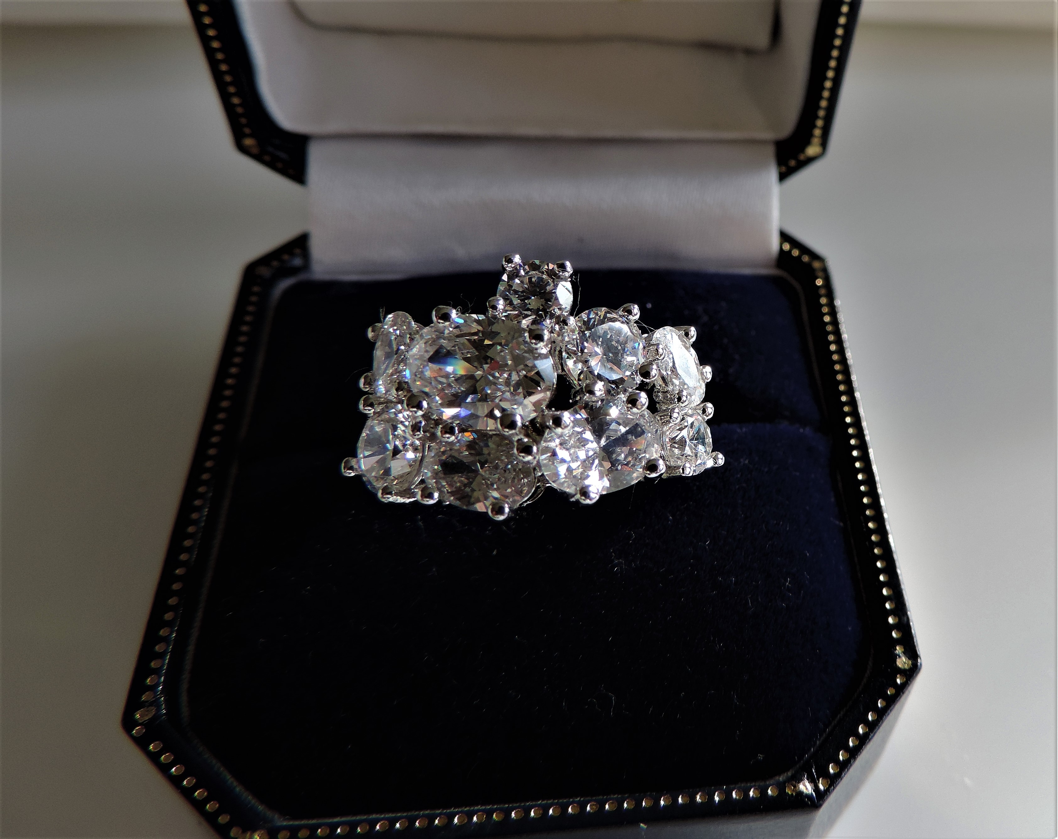 Sterling Silver 8Ct Matara Diamond Cluster Ring New with Gift Box - Image 3 of 6
