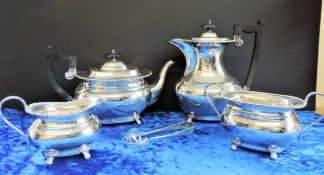 Antique Art Nouveau Silver Plated 5 Piece Tea & Coffee Set