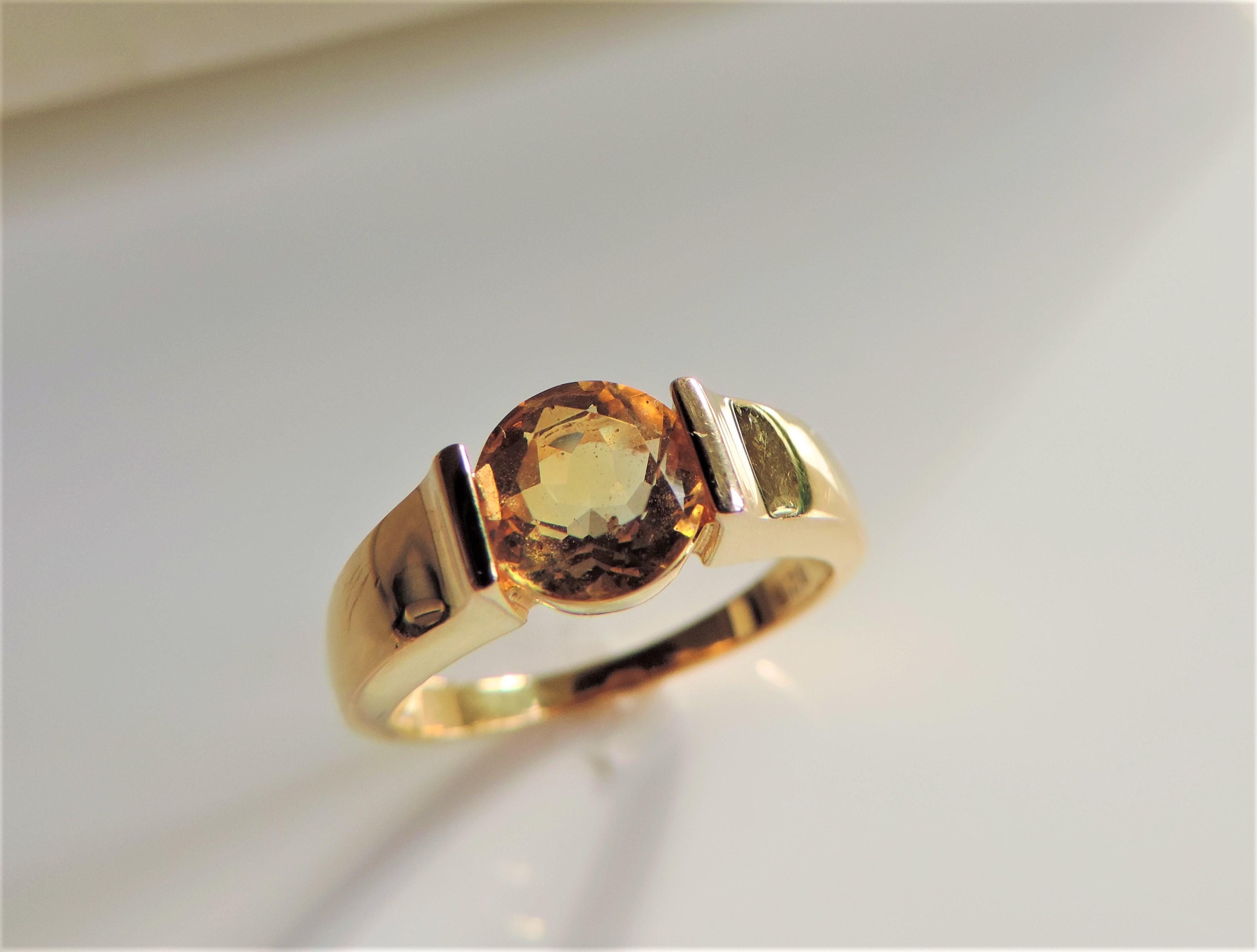 Gold on Silver 1.3 Ct Citrine Solitaire Ring New with Gift Box - Image 4 of 4