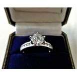 Sterling Silver 1.4ct CZ Solitaire Ring with Gift Pouch