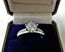 Sterling Silver 1.4ct CZ Solitaire Ring with Gift Pouch