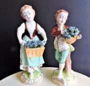 Pair of Antique Dresden Porcelain Figurines c.1890's