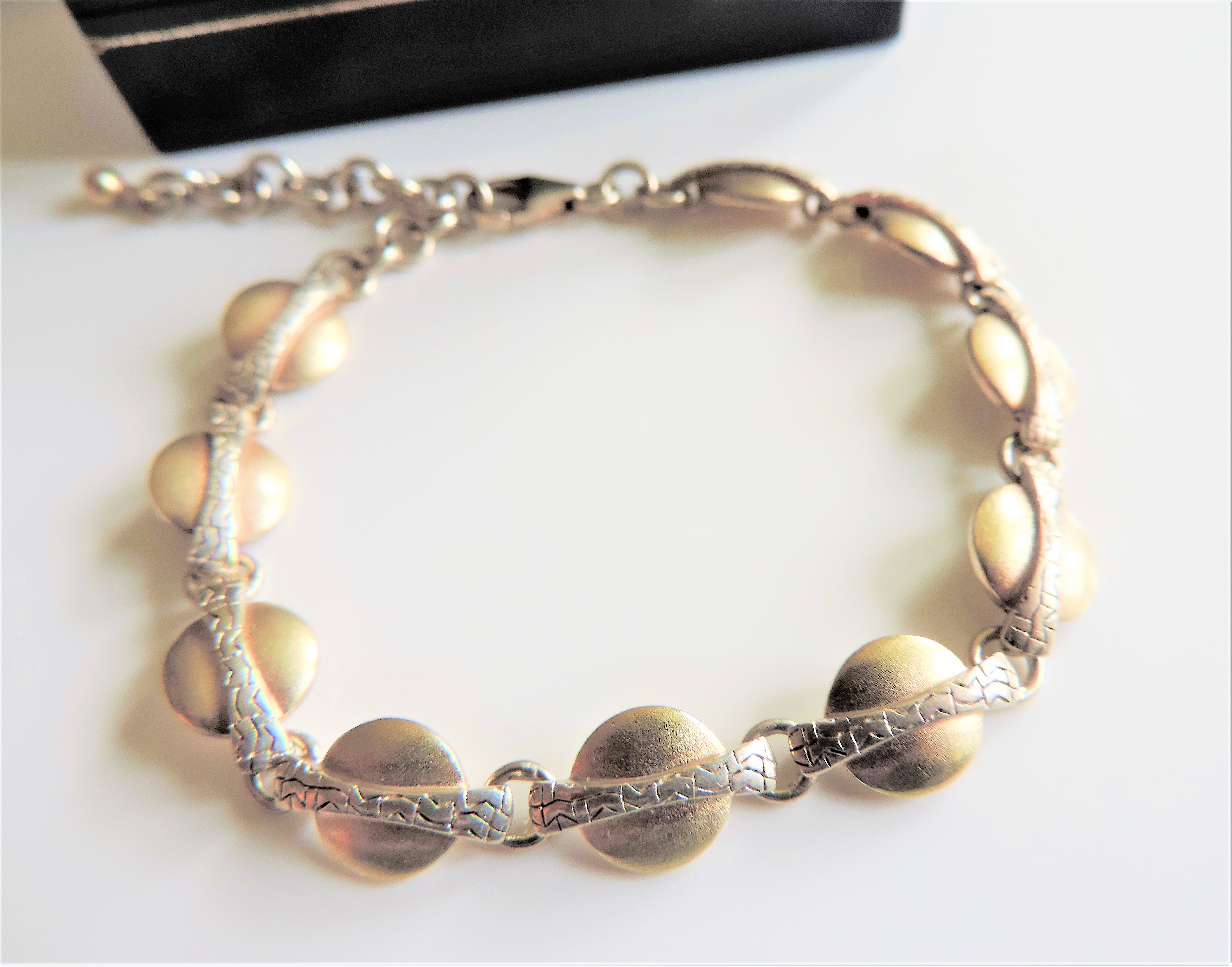 Gold & Sterling Silver Two Tone Bracelet - Image 2 of 3