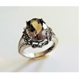 Sterling Silver 6ct Chrysoberyl Gemstone Ring New with Gift Box.