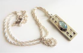 Sterling Silver Mackintosh Style Topaz Necklace with Gift Pouch