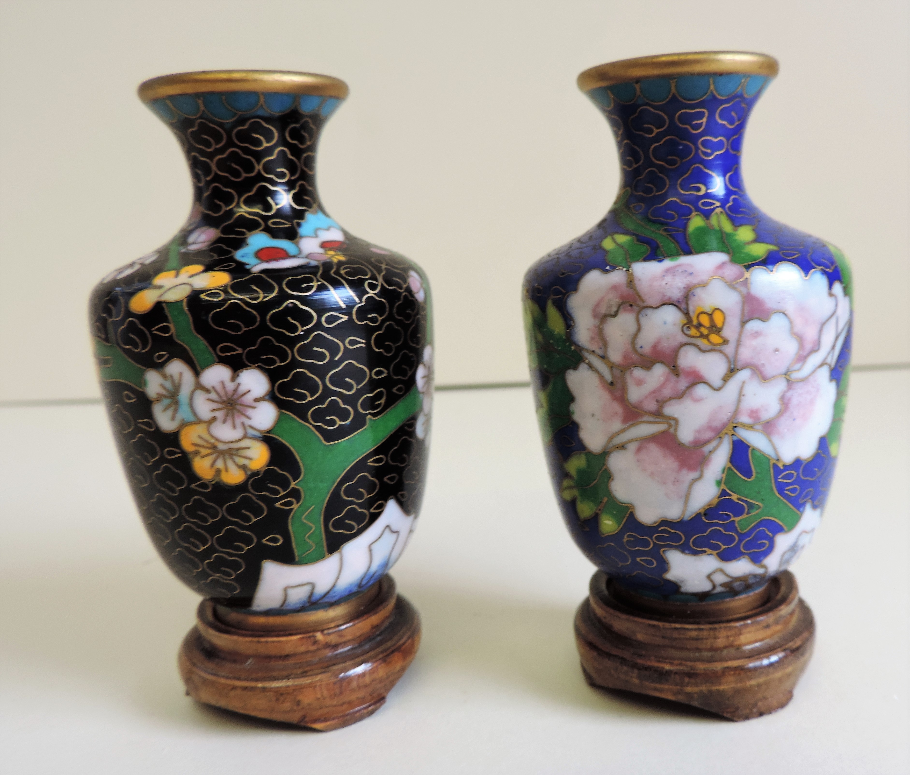 Pair of Vintage Cloisonne Vases