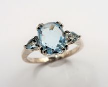 Sterling Silver 3.9ct Blue Topaz Ring New with Gift Box