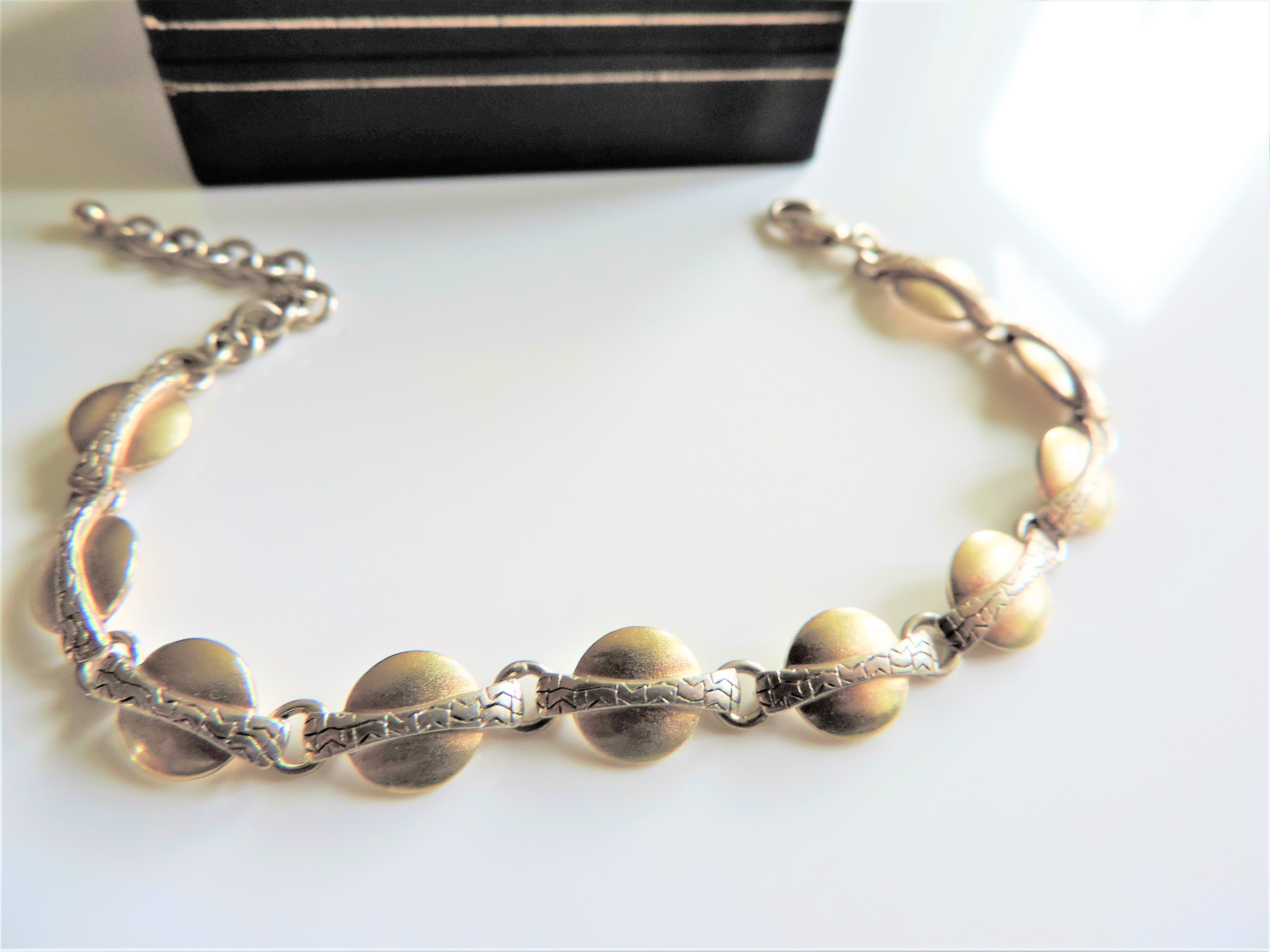 Gold & Sterling Silver Two Tone Bracelet - Image 3 of 3
