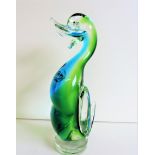 Murano Sommerso Art Glass Duck Figure