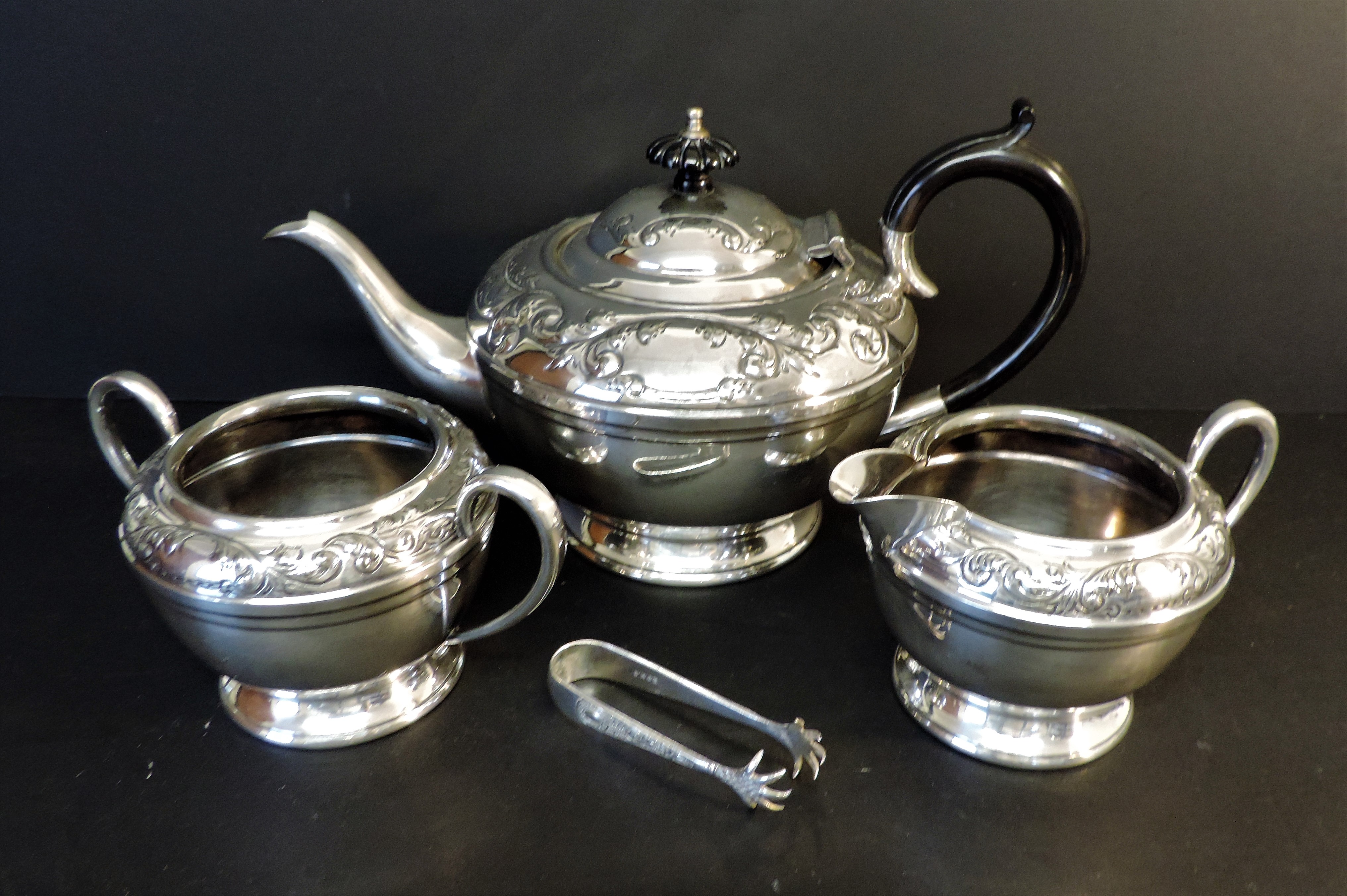 Antique Silver Plate 3 piece Tea Set - Image 2 of 5