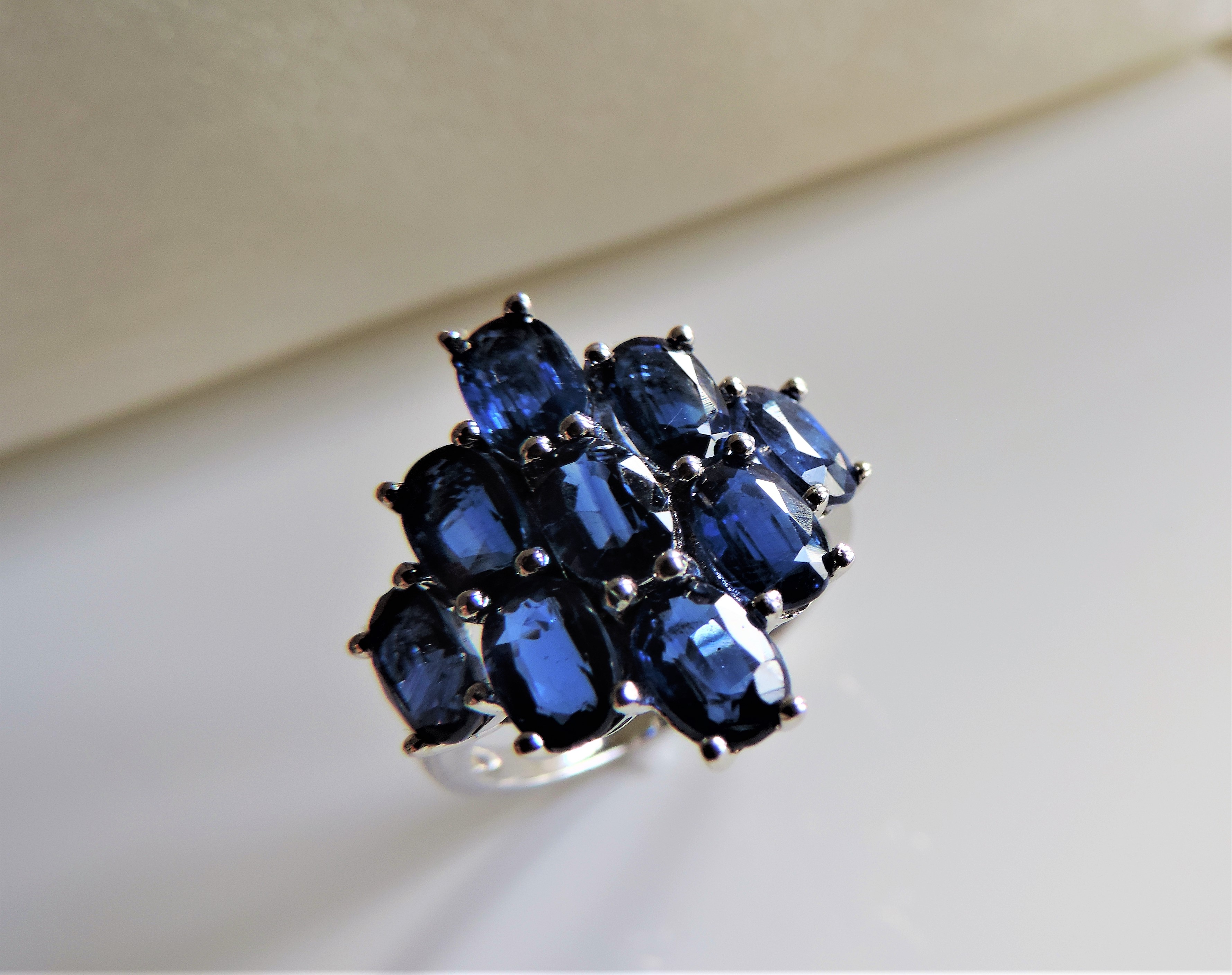 Sterling Silver 3Ct Sapphire Ring New with Gift Box - Image 4 of 5