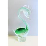 Vintage Murano Sommerso Glass Swan Figure