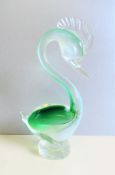 Vintage Murano Sommerso Glass Swan Figure