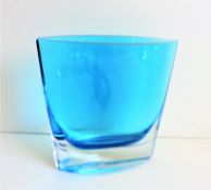 Aqua Art Glass Vase