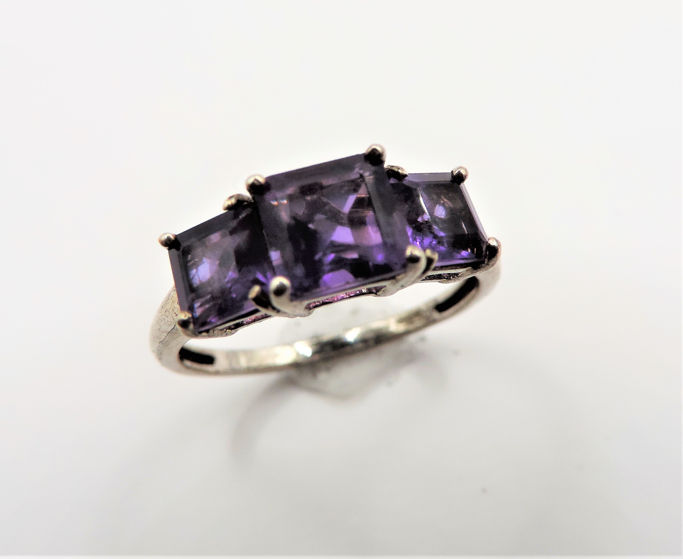 Sterling Silver Amethyst Ring New with Gift Pouch - Image 2 of 2