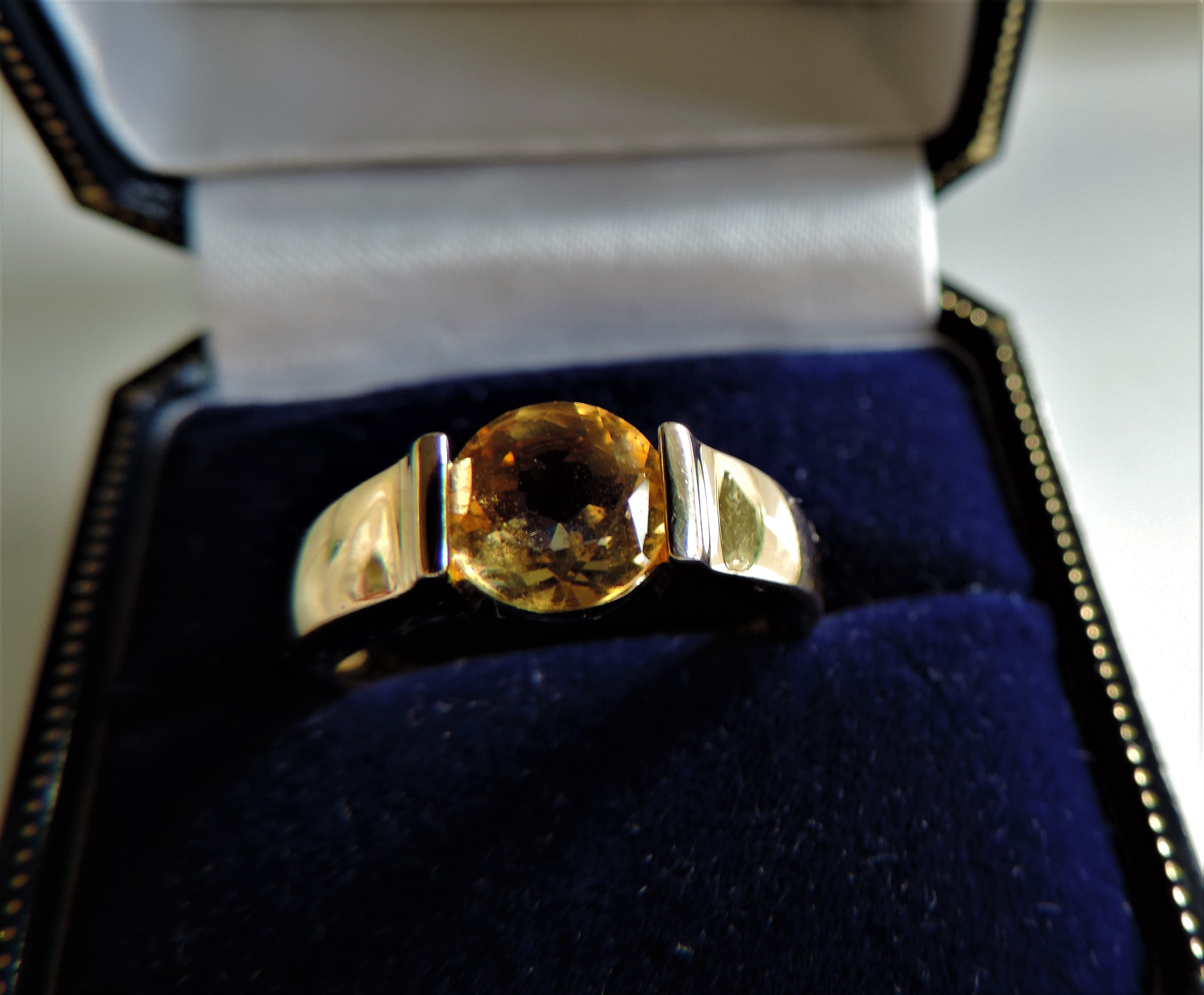 Gold on Silver 1.3 Ct Citrine Solitaire Ring New with Gift Box - Image 3 of 4