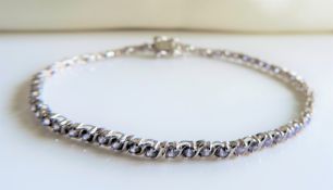 Sterling Silver Gemstone Tennis Bracelet New with Gift Pouch