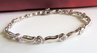 Sterling Silver 3.6ct White Topaz Tennis Bracelet