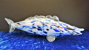 Murano End of Day Glass Fish 38cm Long