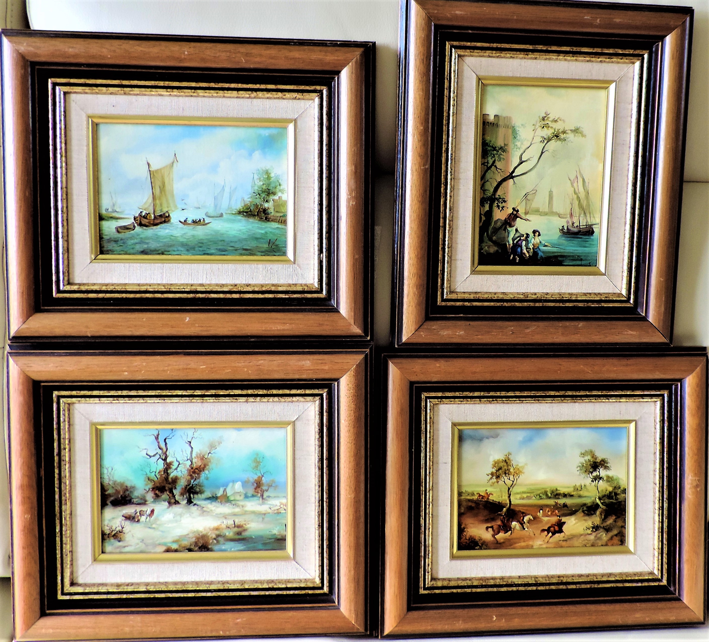 Set of 4 Framed Original Oil Paintings