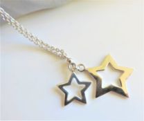 Sterling Silver Stars Necklace with Gift Pouch