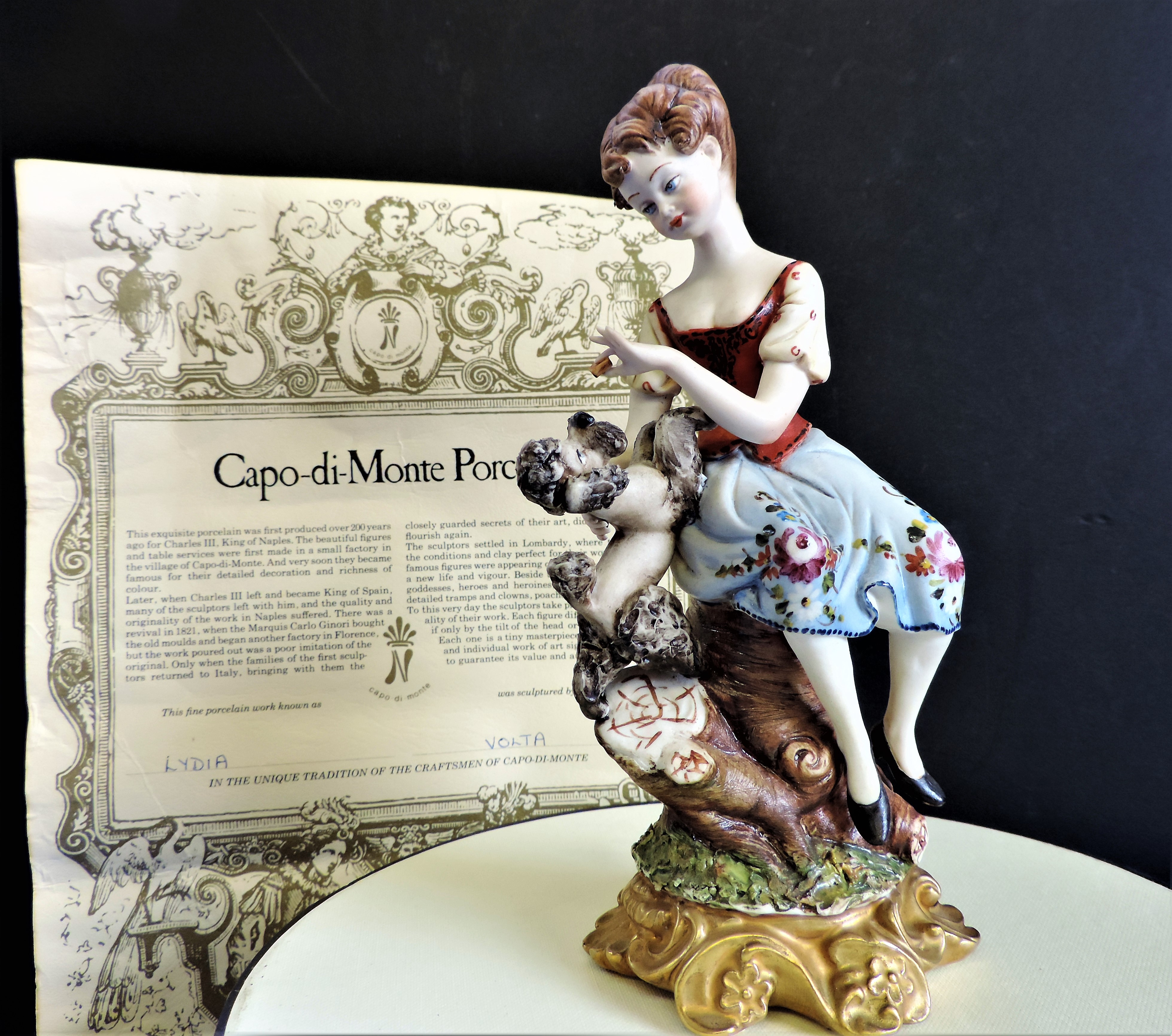 Capodimonte Porcelain Figurine 'Lydia' With Certificate