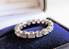 Sterling Silver 2.8Ct White Zircon Eternity Ring New with Gift Pouch