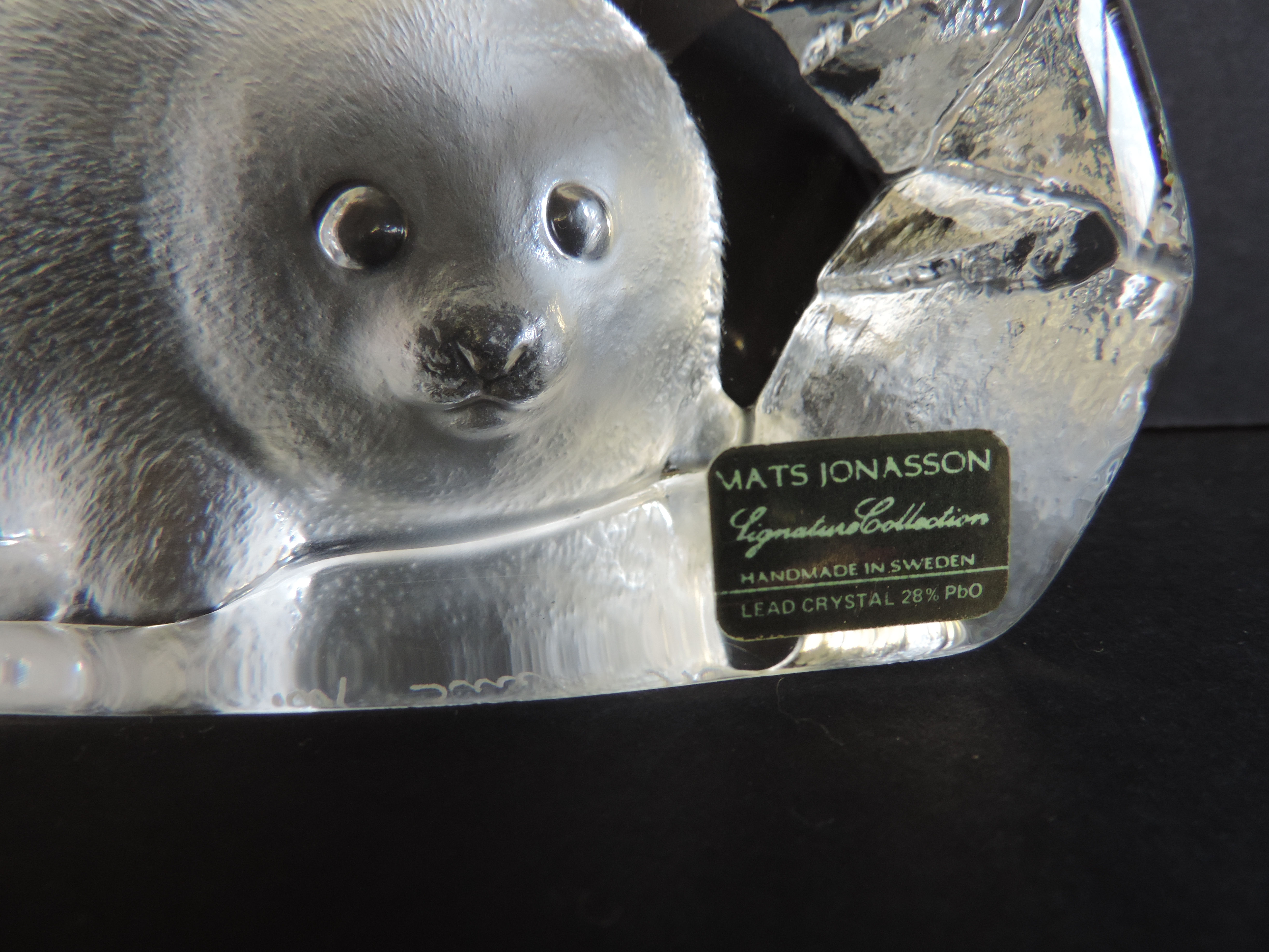 Large Signed Mats Jonasson Signature Collection Seal Pup Sculpture 14cm Wide - Image 2 of 3