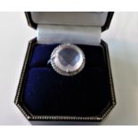 Sterling Silver 3.5ct Rose Quartz & Topaz Ring New with Gift Pouch