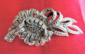 Vintage Marcasite Sunflower Brooch